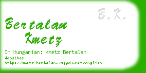 bertalan kmetz business card